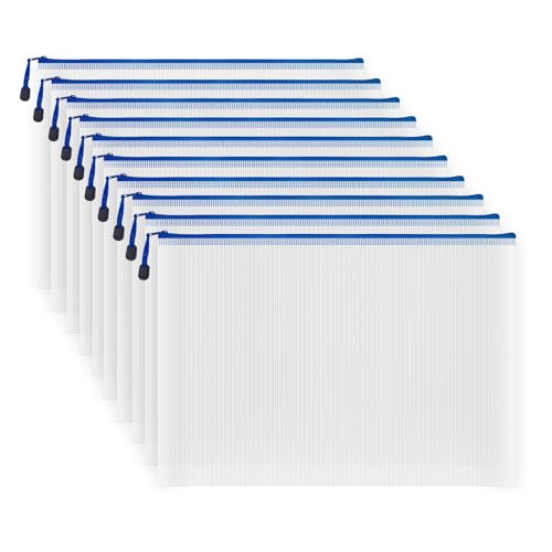 10 Pcs Zipper File Bags (10 Count)