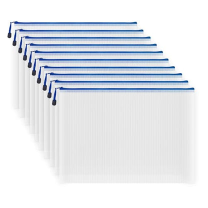 10 Pcs Zipper File Bags (10 Count)