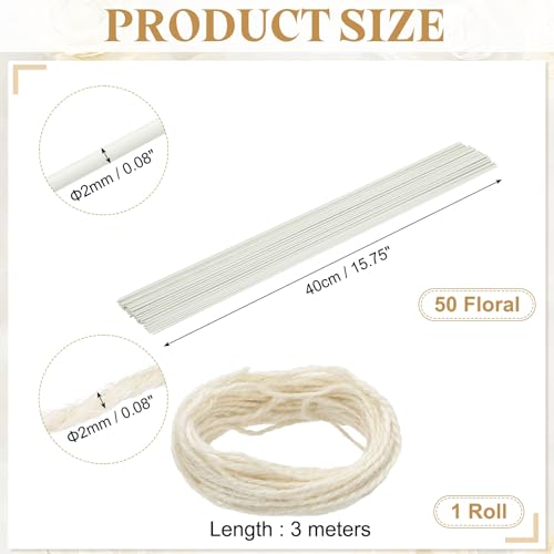 50Pcs 2 Gauge Floral Wire (50 Count)
