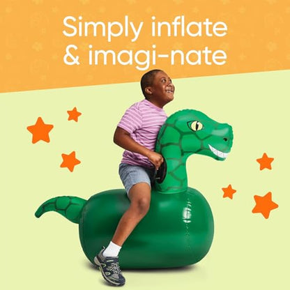 Hop N Go Inflatable Dino Riding Bouncy Hopping Toys for Kids Ages 5+ (2 Count)