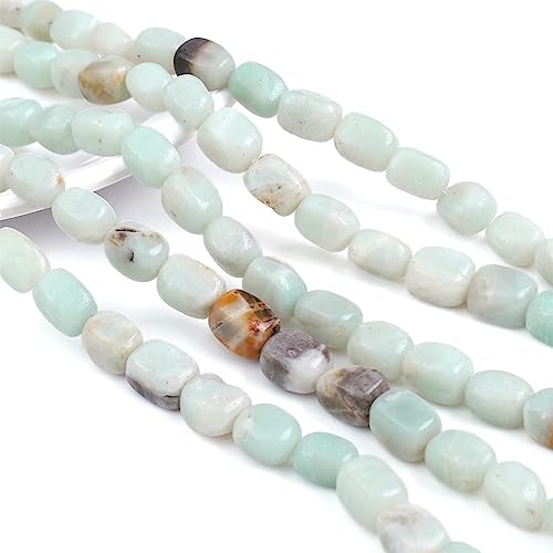 Natural Amazonite Cuboid Stone Loose Semi Gemstone Beads for Jewelry Making 8mmx12mm 38cm (33 Count)