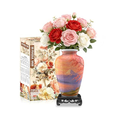 3D Puzzle Vase for Adults with 120 Plastic Pieces (120 Count)