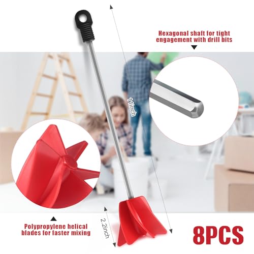 11" 8 Pcs Paint Stirrer for Drill (8 Count)