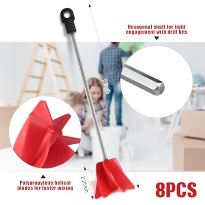 11" 8 Pcs Paint Stirrer for Drill (8 Count)