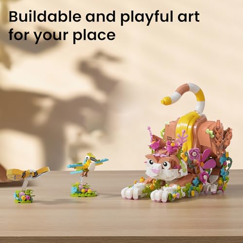 Cat and Flower Building Toy Set for Girl 10+