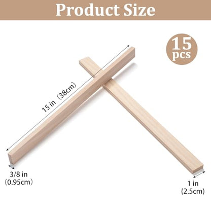 Wooden Dowels for Crafts (15 Count)