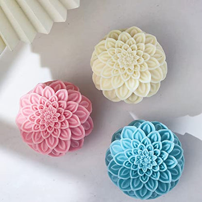 Nasturtium Ball Candle Silicone Mold Lotus Petal Flower Soap Mold for Fondant