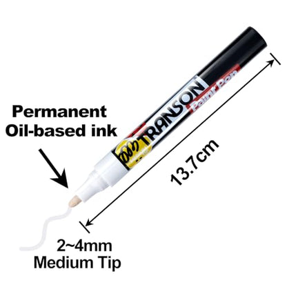 2 White Permanent Paint Markers for Fabric Rock Craft Diy Painting Medium Tip Oil Based Waterproof (2 Count)