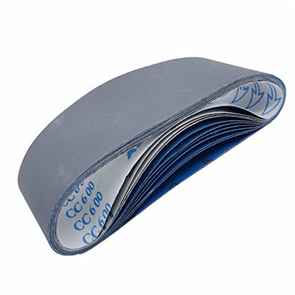12 Pack 3 x 21 Inch Sanding Belts 600 800 1000 Grit Silicon Carbide