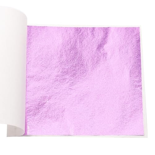Gold Leaf Sheets for Art 100 PCS Light Purple Foil