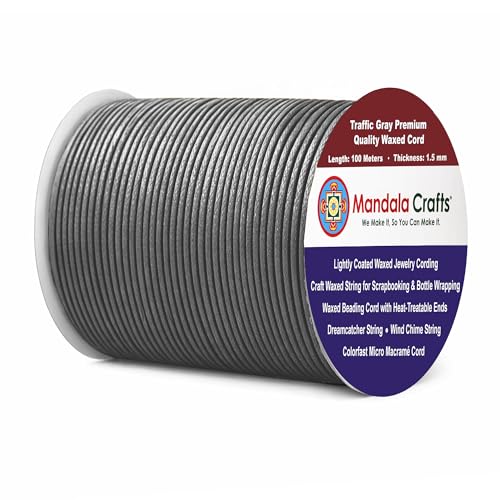 1.5mm Traffic Gray Waxed Cord