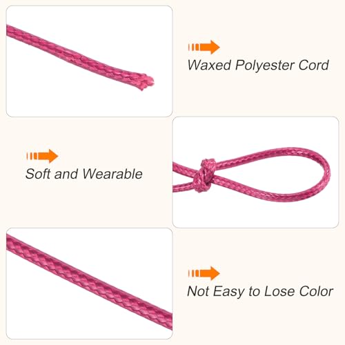 Waxed Cord 2mm Waxed Polyester Cord 98 Yard Wax String for Bracelet Making