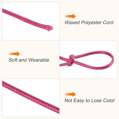 Waxed Cord 2mm Waxed Polyester Cord 98 Yard Wax String for Bracelet Making