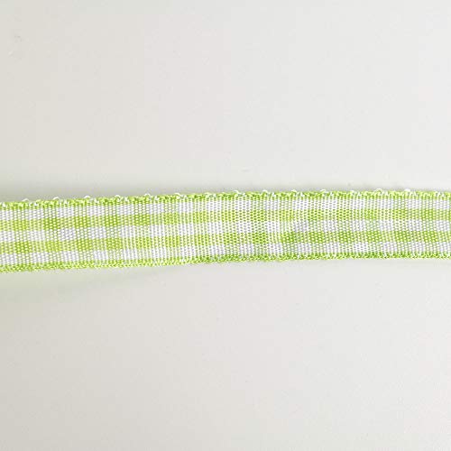 Apple Green Gingham Plaid Checked Ribbon 25 Yard Each Roll 100% Polyester