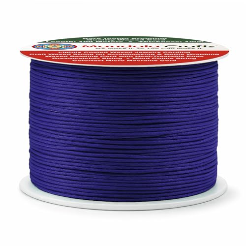 1mm Dark Indigo Cotton Waxed Cord for Jewelry Making (327 Foot)