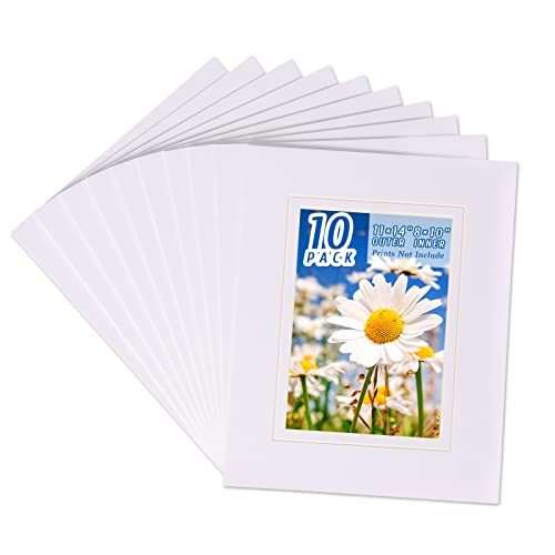 10 Pack Acid Free White Picture Frame Mats