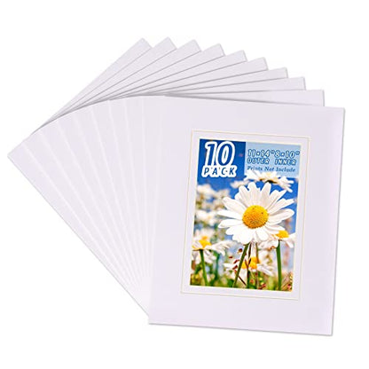 10 Pack Acid Free White Picture Frame Mats