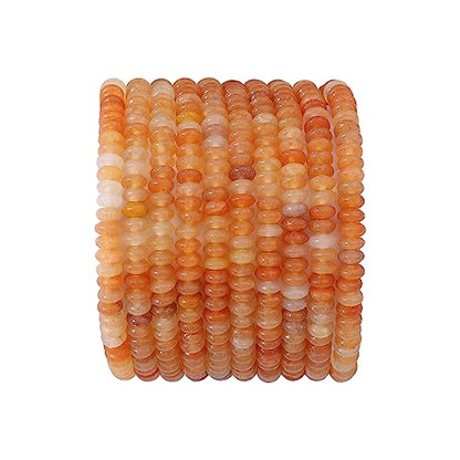 Natural Red Aventurine Disk Stone Beads 4x2mm 160pcs Rondelle Loose Semi Gemstone Beads for Jewelry Making Design (160 Count)