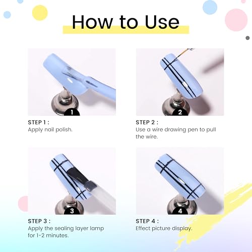Gel Polishing Nail Liner Brush 5pcs Of Painting Art Nail Liner Brush Outline Beautiful Patterns