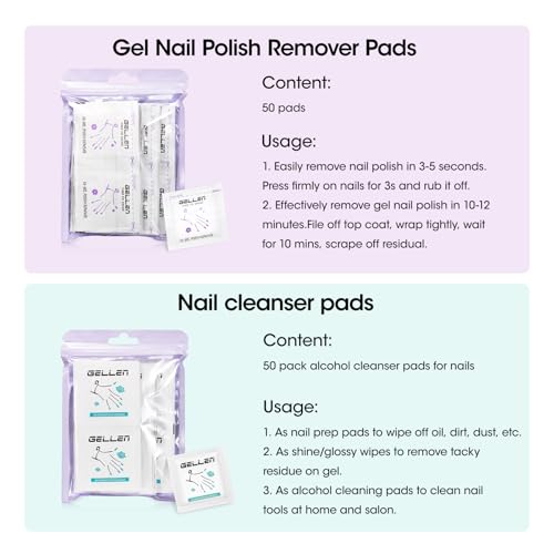 Nail Cleanser Pads and Polish Remover Pads 100 Pack (100 Count)