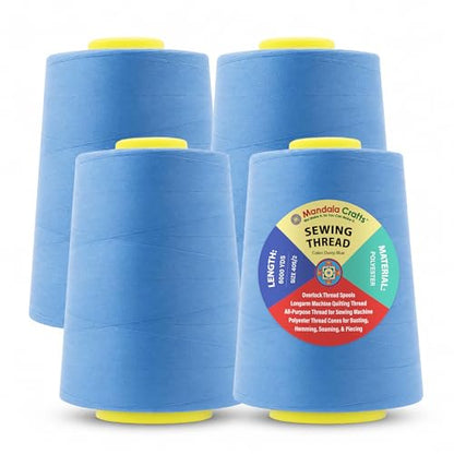 40S 2 Dusty Blue Polyester 4 Pack of Serger Threads Cones