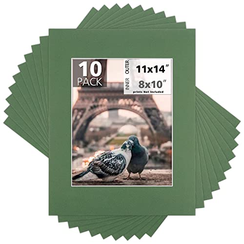 Mat Board Center 10 Pack 11x14 Photo Mats for 8x10 Picture (10 Count)