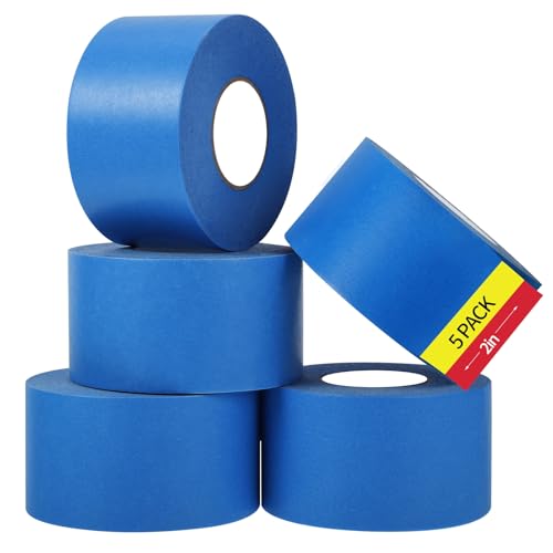 5 Rolls Painters Tape 2 Inch Wide Blue Painters Tape for Wall Painting (5 Count)
