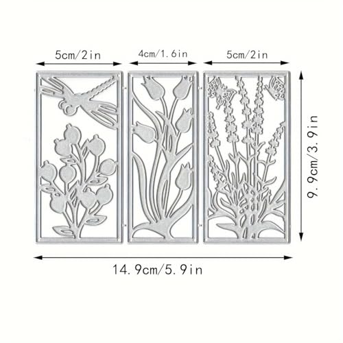 Flowers Metal Cutting Die for Scrapbooking (3 Count)