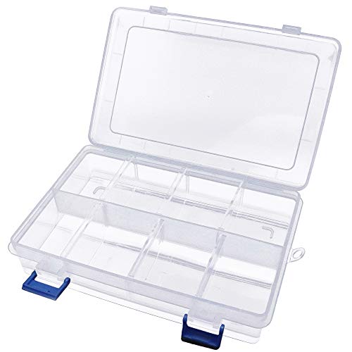 8 Grid Clear Plastic Organizer with Adjustable Dividers