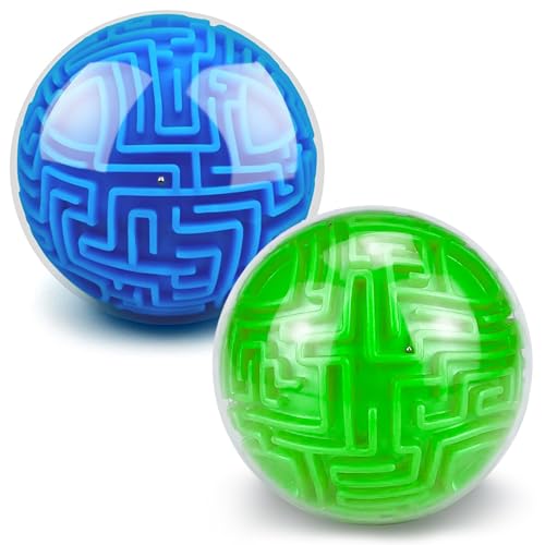 2 Pcs 3D Puzzle Maze Ball Brain Teaser for Kids Boys Girls