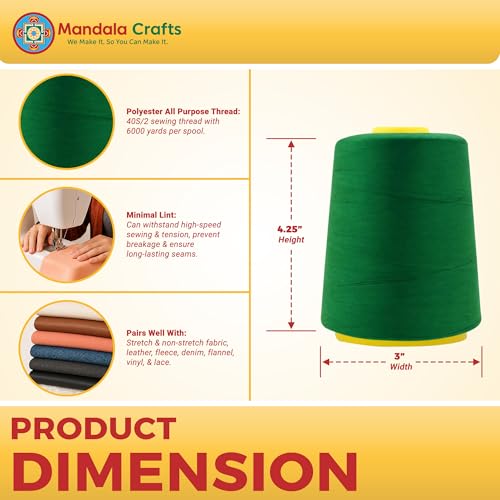 40S 2 Forest Green Polyester 4 Pack of Serger Threads Cones
