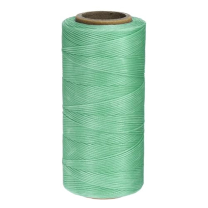 150D 0.8mm Flat Waxed Thread 284 Yards Polyester Leather Sewing Waxed String Hand Stitching Waxed Cord for Leather Stitching Sewing Bookbinding DIY Craft Sky Green