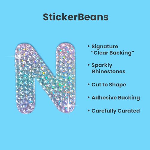 Sparkly Rhinestone Alphabet Letter Sticker N