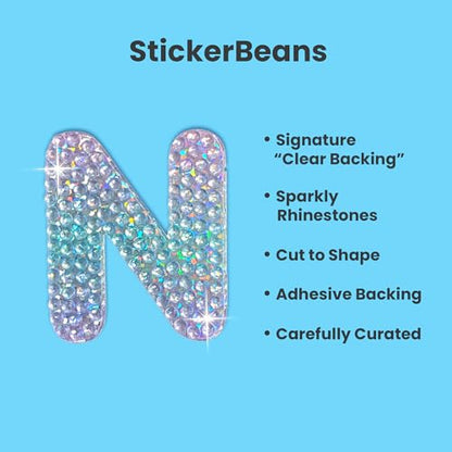 Sparkly Rhinestone Alphabet Letter Sticker N