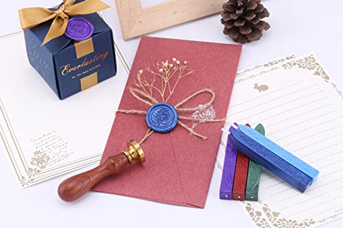 5 Color Sealing Wax Sticks with Wicks for Wax Seal Stamp (5 Count)