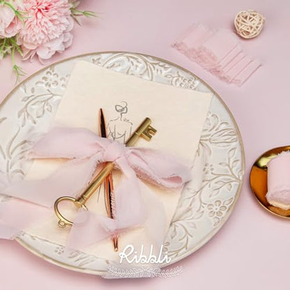 Pale Blush Pink Chiffon Ribbon 1 (60 Foot)