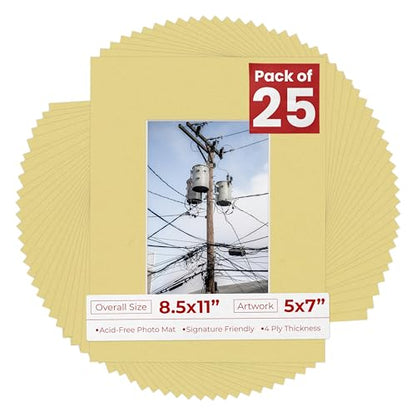 5x7 Mat for 8.5x11 Frame (25 Count)