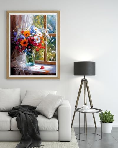 14 ct Counted Cross Stitch Kits for Adults Flowers Cross Stitch Patterns Stamped Printed Cross Stitch Kits