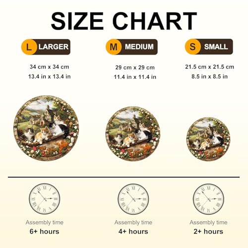 Cat Manor Puzzles Adults Gifts Wooden 200 Pieces 11.4 * 11.4in (200 Count)
