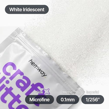 Craft Glitter White Iridescent 100g Microfine Glitter (100 Gram)