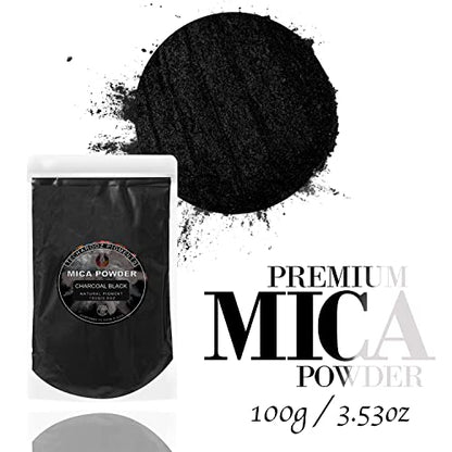 Charcoal Black Mica Powder for Epoxy Resin 100g (3.5 Ounce)