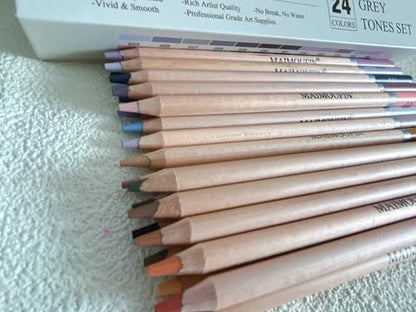 Soft Pastel Pencils 24 Colors Grey Tone Art Drawing Pencil Set