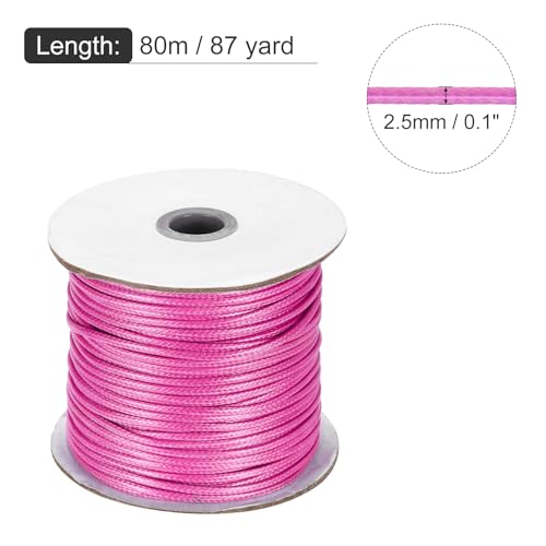 Waxed Cord 2.5mm Waxed Polyester Cord 87 Yard Wax String for Bracelet Making