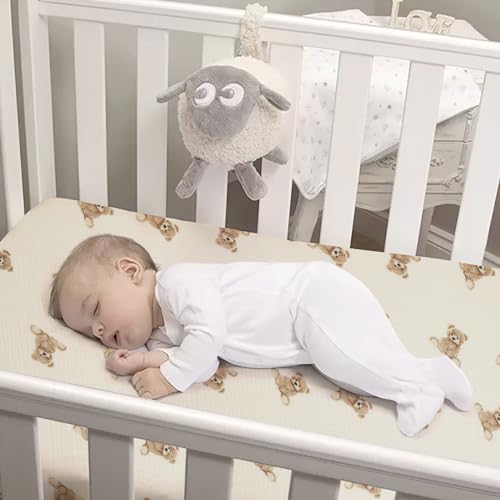 Organic Crib Sheets Fitted Crib Mattress Sheet 52x28 Inches 100% Muslin Cotton for Baby Girls & Boys