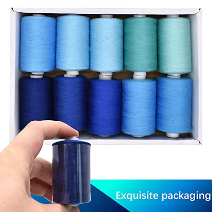 Sewing Thread 10 Color Sewing Industrial Purpose 1000 Yards Per Spool 40S (30000 Foot)