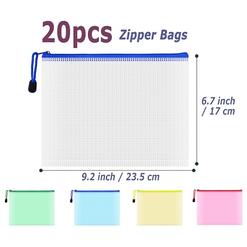 20pcs Mesh Zipper Pouch Bags (20 Count)