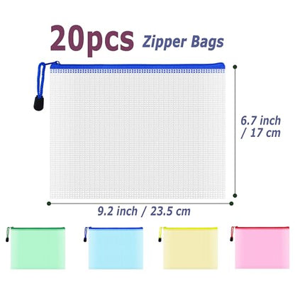 20pcs Mesh Zipper Pouch Bags (20 Count)