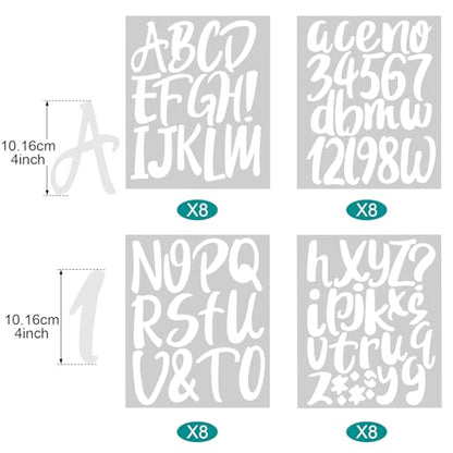 576 Pcs 8 Sheets Letters Stickers Vinyl Alphabet Number Decals Back to School Supplies for Water Bottles Cups Mailbox Scrapbooking Bulletin Board Classroom Decor (8 Count)