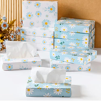 24 Packs 960 Sheets Tissue Cube Car Facial Boxes Disposable Facial Travel Tissues Holder Soft Watercolor Boxes 2 Ply 40 Sheets for Wedding Household Car Kitchen Bathroom (960 Count)