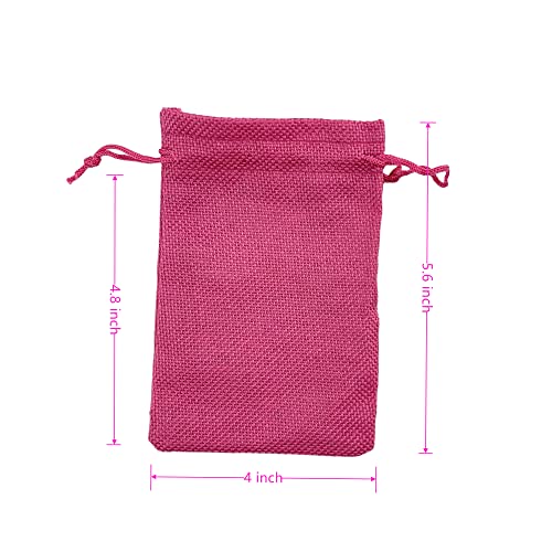 Pack of 25 Burlap Gift Bags with Drawstring Linen Jewelry Pouches Wedding Hessian Jute Bags for Birthday and Treat Pouches Party Wedding Favors Gift